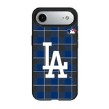 LA Dodgers Plaid MagSafe Compatible Phone Case for Apple iPhone