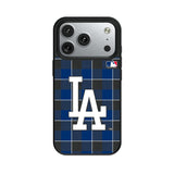 LA Dodgers Plaid MagSafe Compatible Phone Case for Apple iPhone