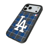 LA Dodgers Plaid MagSafe Compatible Phone Case for Apple iPhone