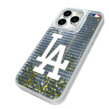 LA Dodgers Text Backdrop Glitter Phone Case for Apple iPhone