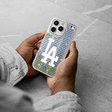 LA Dodgers Text Backdrop Glitter Phone Case for Apple iPhone
