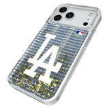 LA Dodgers Text Backdrop Glitter Phone Case for Apple iPhone