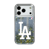 LA Dodgers Text Backdrop Glitter Phone Case for Apple iPhone