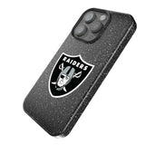 Las Vegas Raiders Linen Black Bling Phone Case for Apple iPhone