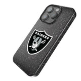 Las Vegas Raiders Linen Black Bling Phone Case for Apple iPhone
