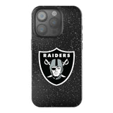 Las Vegas Raiders Linen Black Bling Phone Case for Apple iPhone