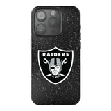 Las Vegas Raiders Linen Black Bling Phone Case for Apple iPhone