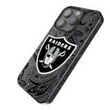 Las Vegas Raiders Paisley Black Bling Phone Case for Apple iPhone