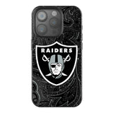 Las Vegas Raiders Paisley Black Bling Phone Case for Apple iPhone