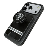 Las Vegas Raiders Personalized Endzone Solid PopSockets MagSafe-Compatible PopWallet+