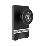 Las Vegas Raiders Personalized Endzone Solid PopSockets MagSafe-Compatible PopWallet+