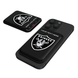 Las Vegas Raiders Personalized Insignia Black Magnetic Credit Card Wallet