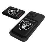 Las Vegas Raiders Personalized Insignia Black Magnetic Credit Card Wallet