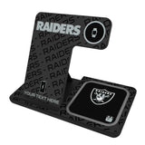 Las Vegas Raiders Personalized Tilt 3 in 1 Charging Station