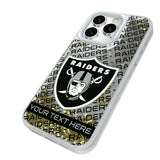 Las Vegas Raiders Personalized Tilt Glitter Phone Case for Apple iPhone