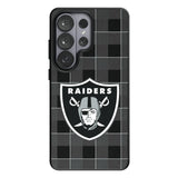 Las Vegas Raiders Plaid MagSafe Compatible Phone Case for Samsung Galaxy 26 Series