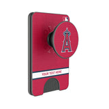 Los Angeles Angels Personalized Endzone Solid PopSockets MagSafe-Compatible PopWallet+
