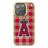 Los Angeles Angels Plaid Bling Phone Case for Apple iPhone