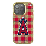 Los Angeles Angels Plaid Bling Phone Case for Apple iPhone