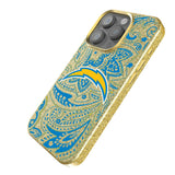 Los Angeles Chargers Paisley Bling Phone Case for Apple iPhone