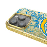 Los Angeles Chargers Paisley Bling Phone Case for Apple iPhone