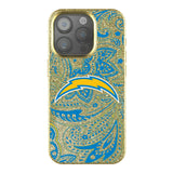 Los Angeles Chargers Paisley Bling Phone Case for Apple iPhone