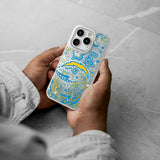 Los Angeles Chargers Paisley Glitter Phone Case for Apple iPhone