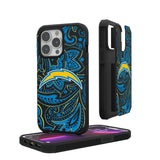 Los Angeles Chargers Paisley Rugged Phone Case for Apple iPhone
