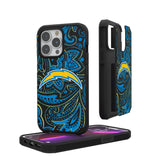Los Angeles Chargers Paisley Rugged Phone Case for Apple iPhone