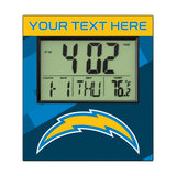Los Angeles Chargers Personalized Color Block Wall Clock
