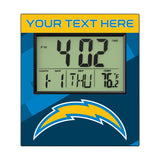 Los Angeles Chargers Personalized Color Block Wall Clock