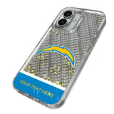 Los Angeles Chargers Personalized EndZone Plus Glitter Phone Case for Apple iPhone