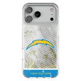 Los Angeles Chargers Personalized EndZone Plus Glitter Phone Case for Apple iPhone