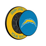 Los Angeles Chargers Personalized Endzone Solid PopSockets Magnetic Phone Grip and Stand