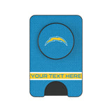 Los Angeles Chargers Personalized Endzone Solid PopSockets MagSafe-Compatible PopWallet+