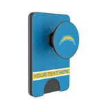 Los Angeles Chargers Personalized Endzone Solid PopSockets MagSafe-Compatible PopWallet+