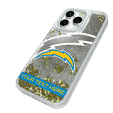 Los Angeles Chargers Personalized Tilt Glitter Phone Case for Apple iPhone