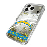 Los Angeles Chargers Personalized Tilt Glitter Phone Case for Apple iPhone
