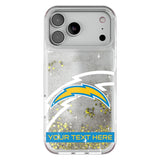 Los Angeles Chargers Personalized Tilt Glitter Phone Case for Apple iPhone