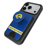 Los Angeles Rams Personalized Endzone Solid PopSockets MagSafe-Compatible PopWallet+