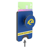 Los Angeles Rams Personalized Endzone Solid PopSockets MagSafe-Compatible PopWallet+