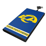 Los Angeles Rams Personalized Stripe 5000mAh Flat Powerbank