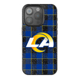 Los Angeles Rams Plaid Black Bling Phone Case for Apple iPhone