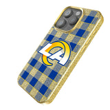 Los Angeles Rams Plaid Bling Phone Case for Apple iPhone