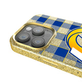 Los Angeles Rams Plaid Bling Phone Case for Apple iPhone