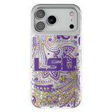 Louisiana State University Tigers Paisley Glitter Phone Case for Apple iPhone