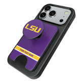Louisiana State University Tigers Personalized Endzone Solid PopSockets MagSafe-Compatible PopWallet+