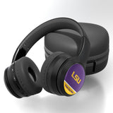 Louisiana State University Tigers Personalized Endzone Solid Wireless Over-Ear BT Headphones With Case