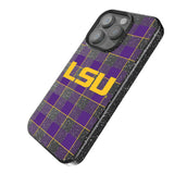 Louisiana State University Tigers Plaid Black Bling Phone Case for Apple iPhone
