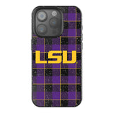 Louisiana State University Tigers Plaid Black Bling Phone Case for Apple iPhone